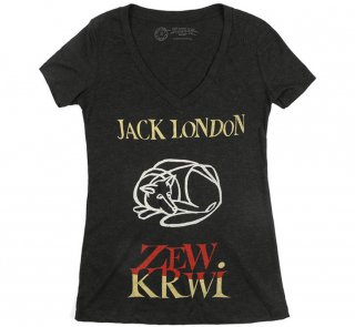 Jack London / Zew krwi V-Neck Tee (Vintage Black) (Womens)