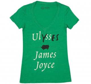 James Joyce / Ulysses V-Neck Tee (Kelly Green) (Womens)