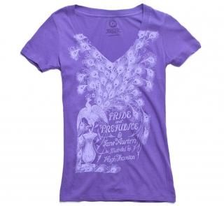 Jane Austen / Pride and Prejudice V-Neck Tee (Purple) (Womens)