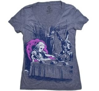 Lewis Carroll / Alice's Adventures in Wonderland V-Neck Tee (Heather Grey) (Womens)