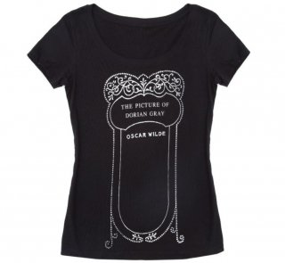 Oscar Wilde / The Picture of Dorian Gray Scoop Neck Tee [Gilded] (Black) (Womens)