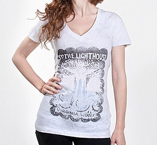Women's T-Shirts [Out of Print] Virginia Woolf / To the Lighthouse V-Neck Tee (Oatmeal) (Womens) Out of Print ヴァージニア・ウルフ / 灯台へ Vネック Tシャツ
