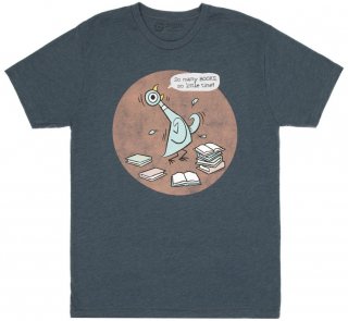 Mo Willems / The Pigeon: So Many Books, So Little Time! Tee (Indigo)