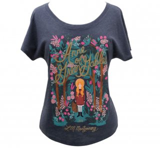 L. M. Montgomery / Anne of Green Gables Relaxed Fit Tee [Puffin in Bloom] (Vintage Navy) (Womens)