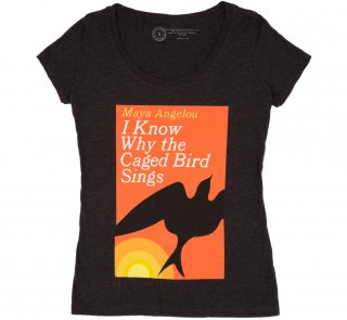 Maya Angelou / I Know Why the Caged Bird Sings Scoop Tee (Black) (Womens)