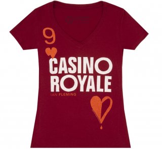 Ian Fleming / Casino Royale V-Neck Tee (Cardinal Red) (Womens)