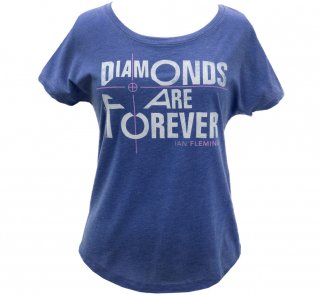 Ian Fleming / Diamonds Are Forever Relaxed Fit Tee (Vintage Royal) (Womens)