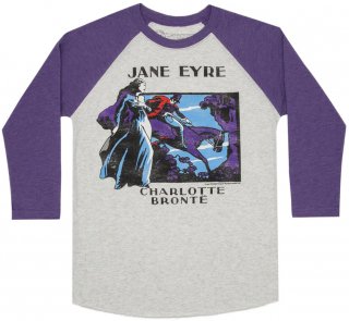 Charlotte Brontë / Jane Eyre Raglan Tee (Heather White/Purple)
