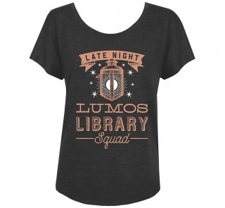 Lumos Library Squad Womens Relaxed Fit Tee (Vintage Black)