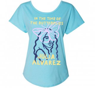 Julia Alvarez / In the Time of the Butterflies Womens Relaxed Fit Tee (Light Blue)