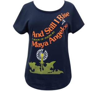 Maya Angelou / And Still I Rise Womens Relaxed Fit Tee (Midnight Navy)