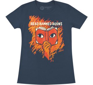 <img class='new_mark_img1' src='https://img.shop-pro.jp/img/new/icons14.gif' style='border:none;display:inline;margin:0px;padding:0px;width:auto;' />Read Banned Books Womens Tee (Indigo)