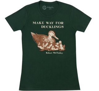 Robert McCloskey / Make Way for Ducklings Womens Tee (Forest Green)