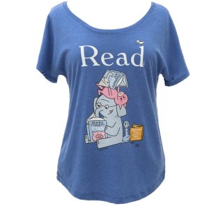Mo Willems / Read with Elephant & Piggie, and The Pigeon Womens Relaxed Fit Tee (Royal Blue)