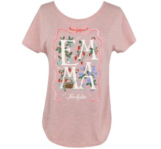 <img class='new_mark_img1' src='https://img.shop-pro.jp/img/new/icons14.gif' style='border:none;display:inline;margin:0px;padding:0px;width:auto;' />Jane Austen / Emma Womens Relaxed Fit Tee (Desert Pink) [Puffin in Bloom]