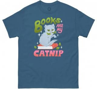 <img class='new_mark_img1' src='https://img.shop-pro.jp/img/new/icons14.gif' style='border:none;display:inline;margin:0px;padding:0px;width:auto;' />Books Are My Catnip Tee (Indigo)