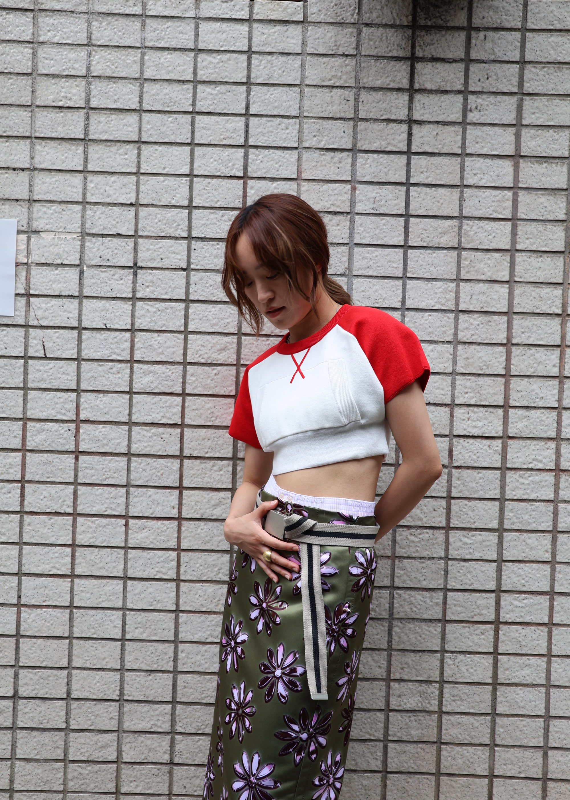 【関税込み】Meryll Rogge ミディアムスカート Meryll Rogge：MIDI STRAIGHT SKIRT - KHAKI - ORANN ONLINE SHOP