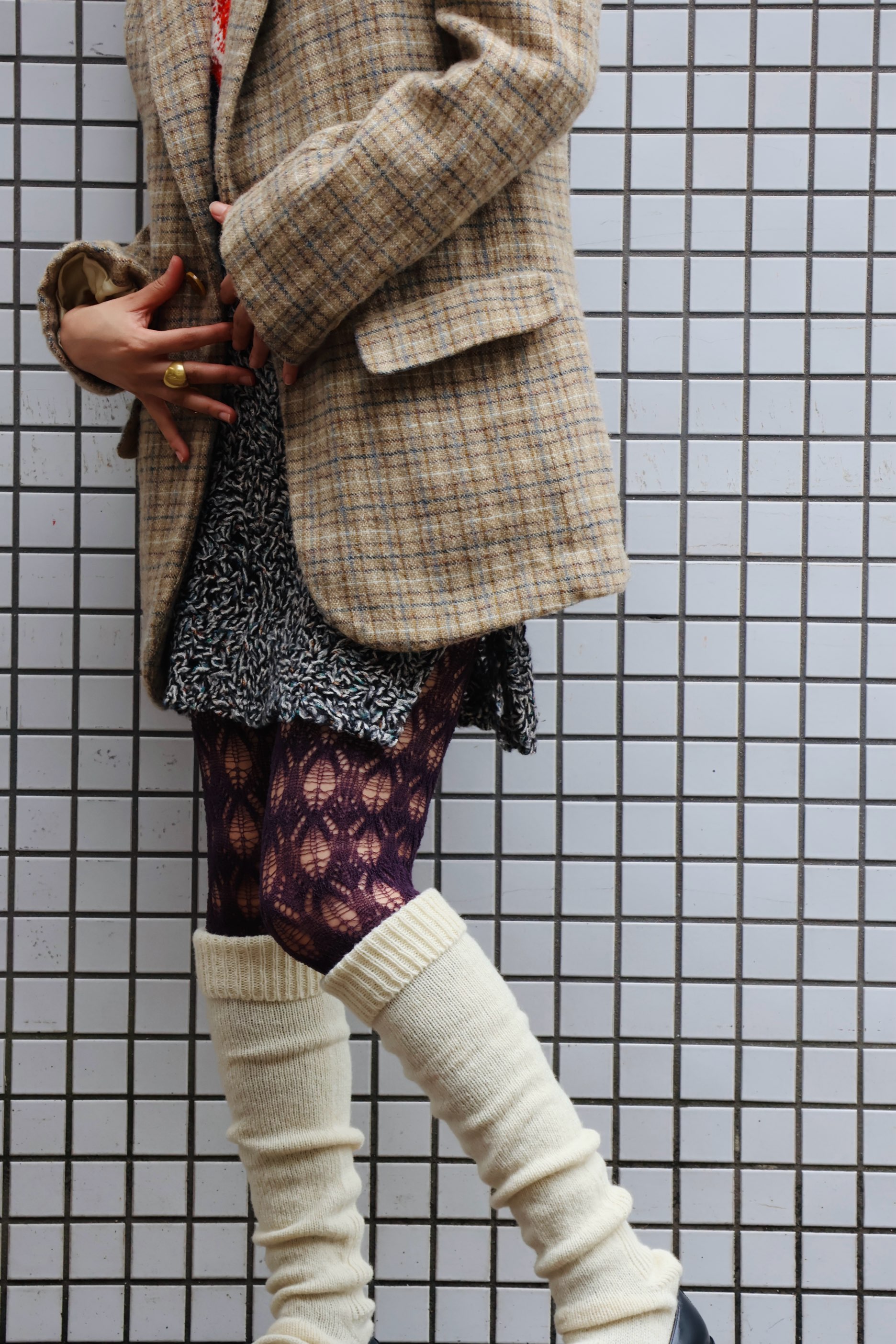 FUMIKA UCHIDA: PLAID TWEED NOTCHED LAPEL JACKET - PLAID FUMIKA UCHIDA: PLAID TWEED NOTCHED LAPEL JACKET - PLAID