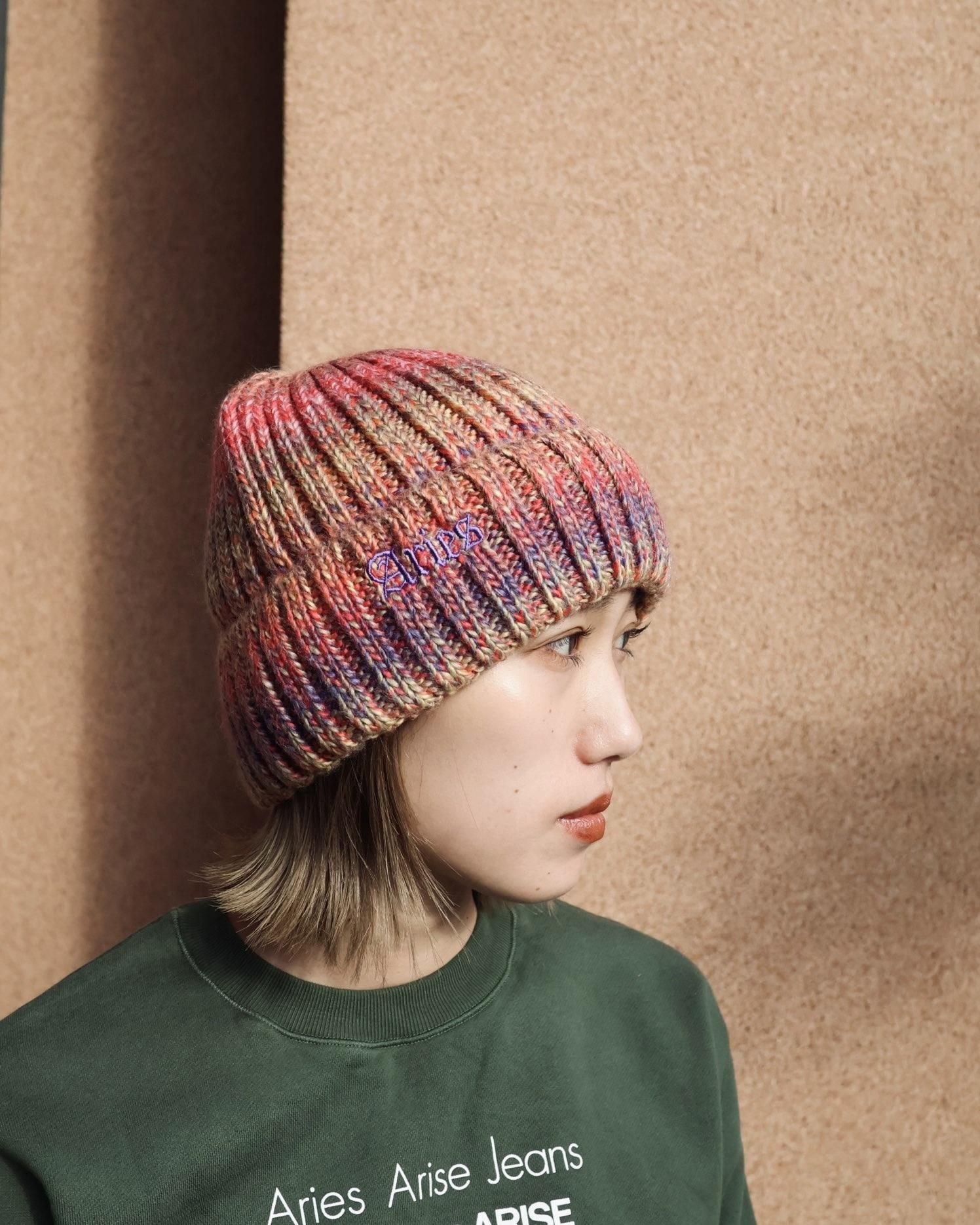 Rib Knit Space Dye Beanie Lime – Aries
