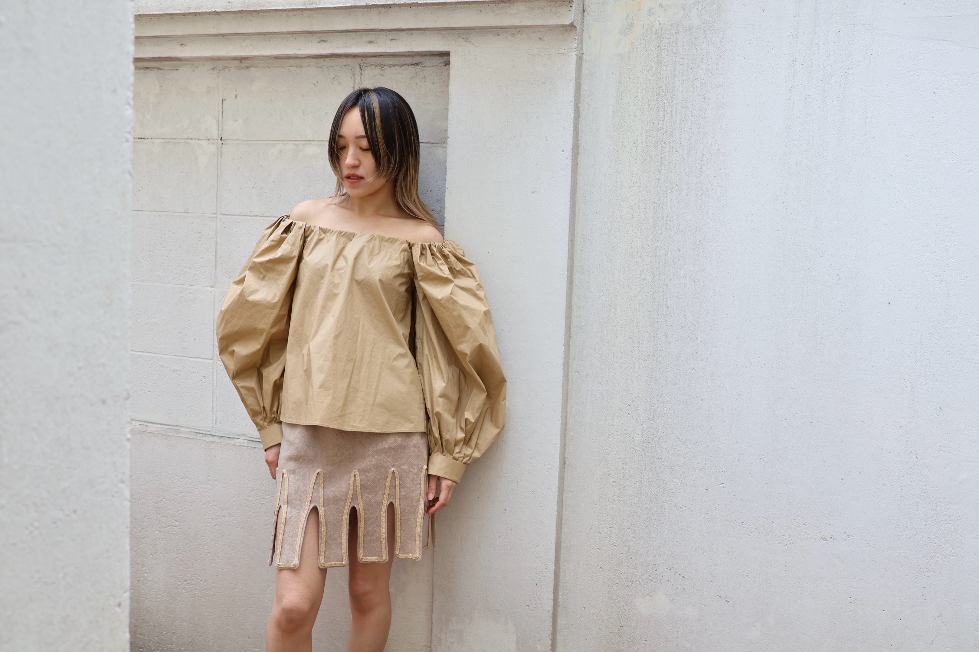 FUMIKA UCHIDA： JUTE/MESH MINI SKIRT - STRAW - ORANN ONLINE SHOP