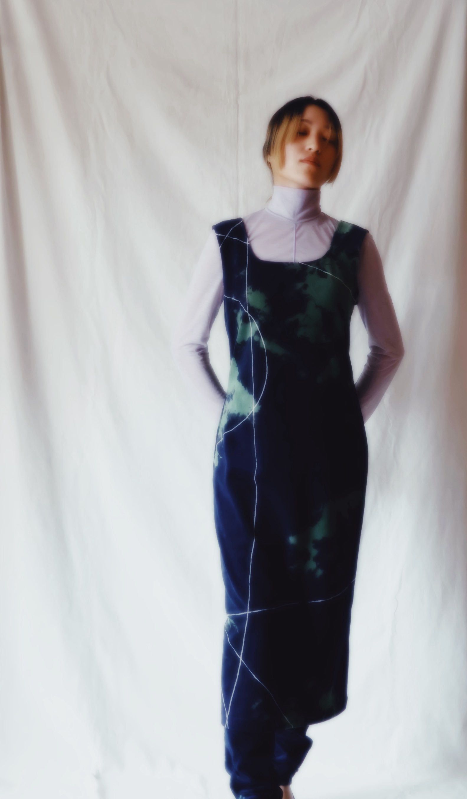 Mame Kurogouchi:Velour Jersey Square Neck Sleeveless Dress Mame Kurogouchi:Velour Jersey Square Neck Sleeveless Dress