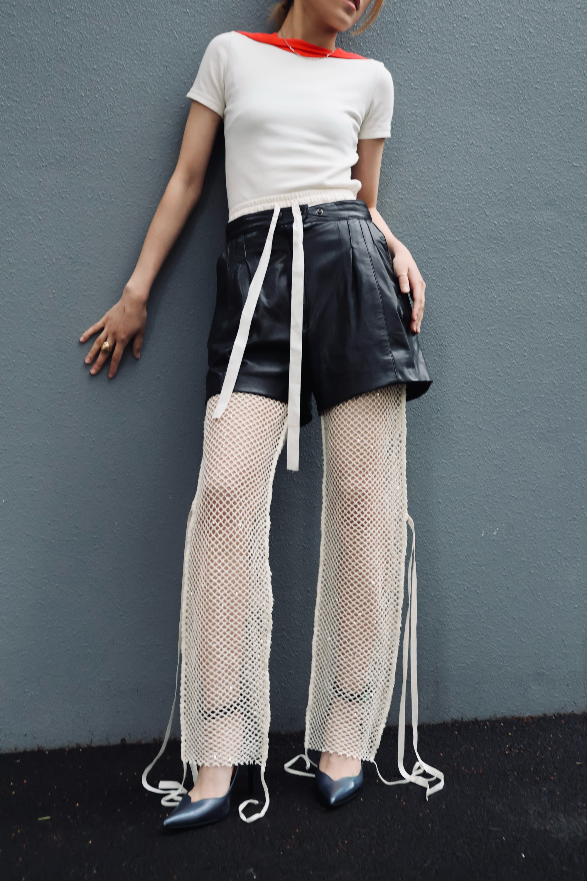 Midorikawa:SEQUIN MESH PANTS - IVORY - ORANN ONLINE SHOP Midorikawa:SEQUIN MESH PANTS - IVORY - ORANN ONLINE SHOP