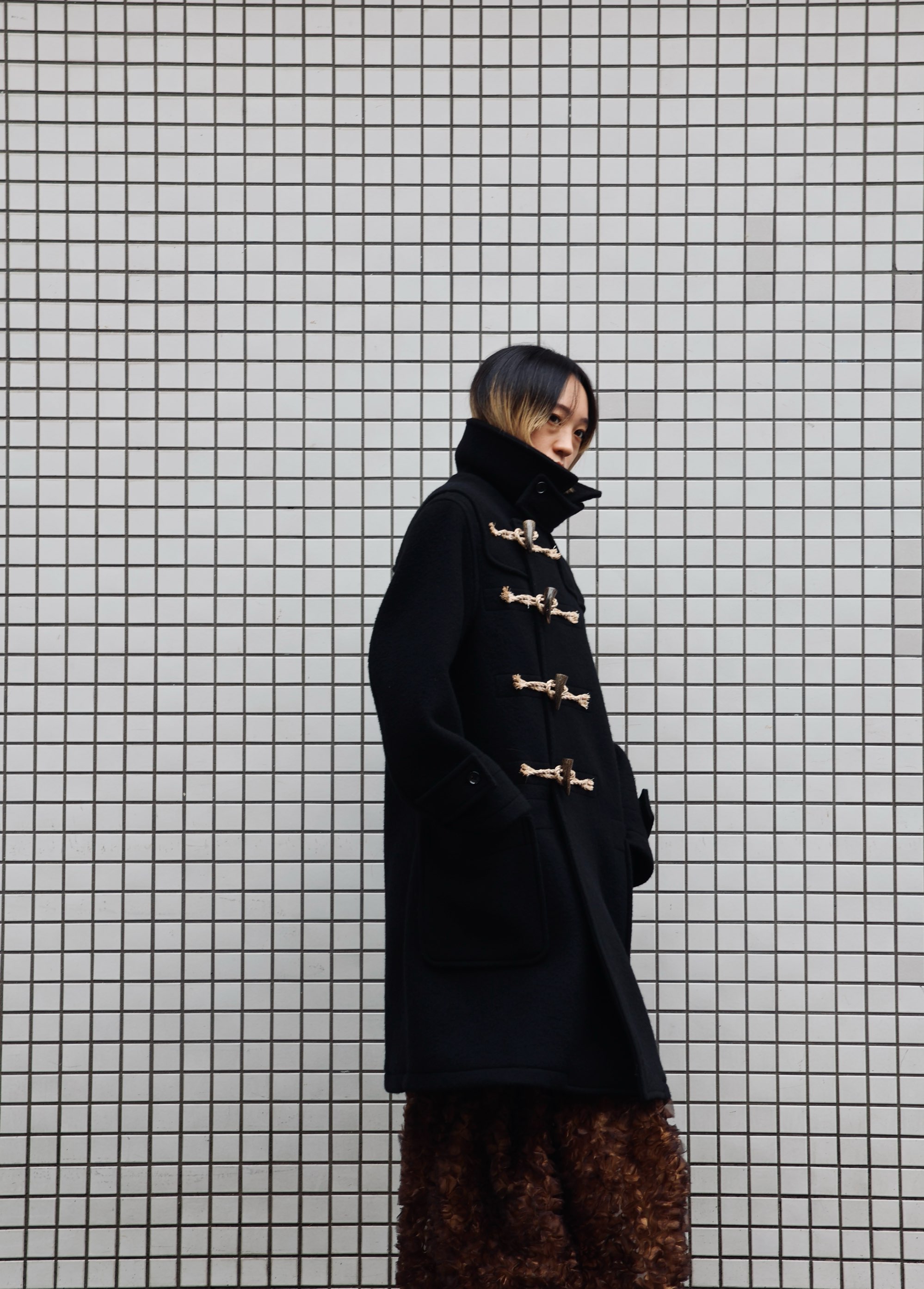 FUMIKA UCHIDA: MELTON DUFFLE COAT - BLACK - ORANN ONLINE SHOP FUMIKA UCHIDA: MELTON DUFFLE COAT - BLACK - ORANN ONLINE SHOP
