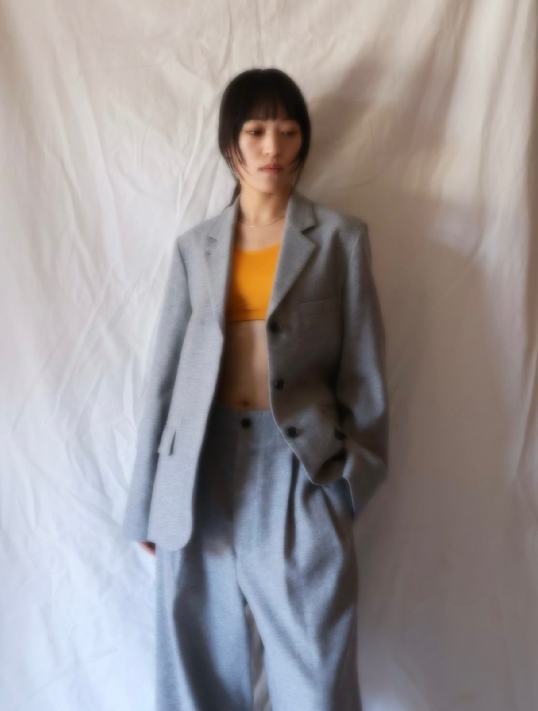 pelleq :W DOUBLE TICK TROUSERS - GREY - ORANN ONLINE SHOP pelleq :W DOUBLE TICK TROUSERS - GREY - ORANN ONLINE SHOP