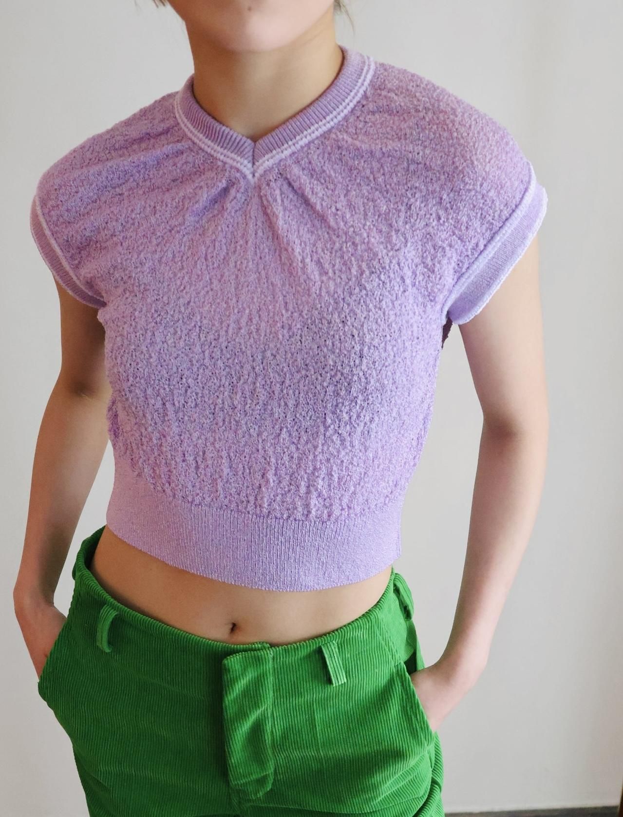 FUMIKA UCHIDA： KNITTED VEST - PURPLE - ORANN ONLINE SHOP