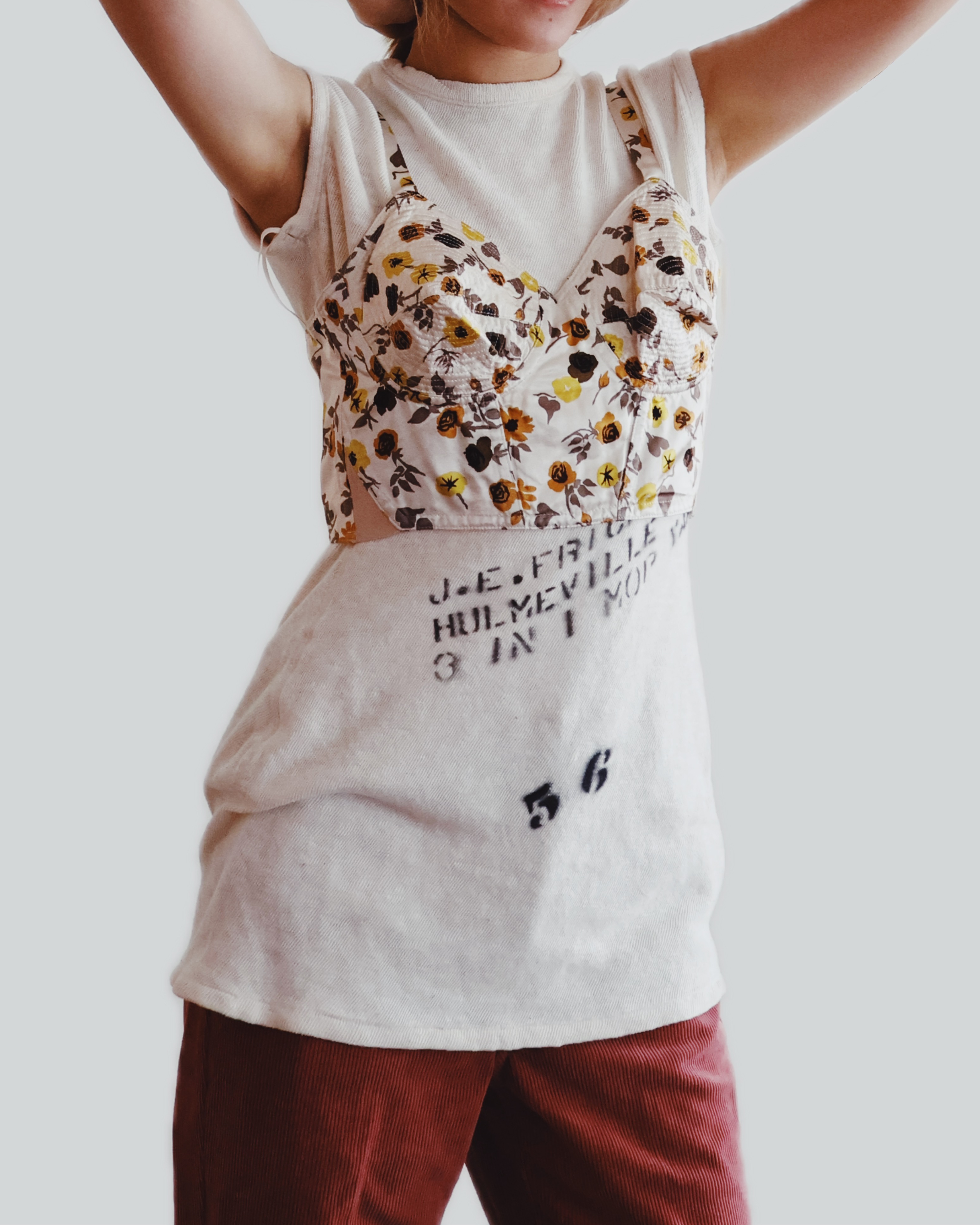 FUMIKA UCHIDA: FLOWER PRINTED BUSTIER - ECRU - ORANN ONLINE FUMIKA UCHIDA: FLOWER PRINTED BUSTIER - ECRU - ORANN ONLINE