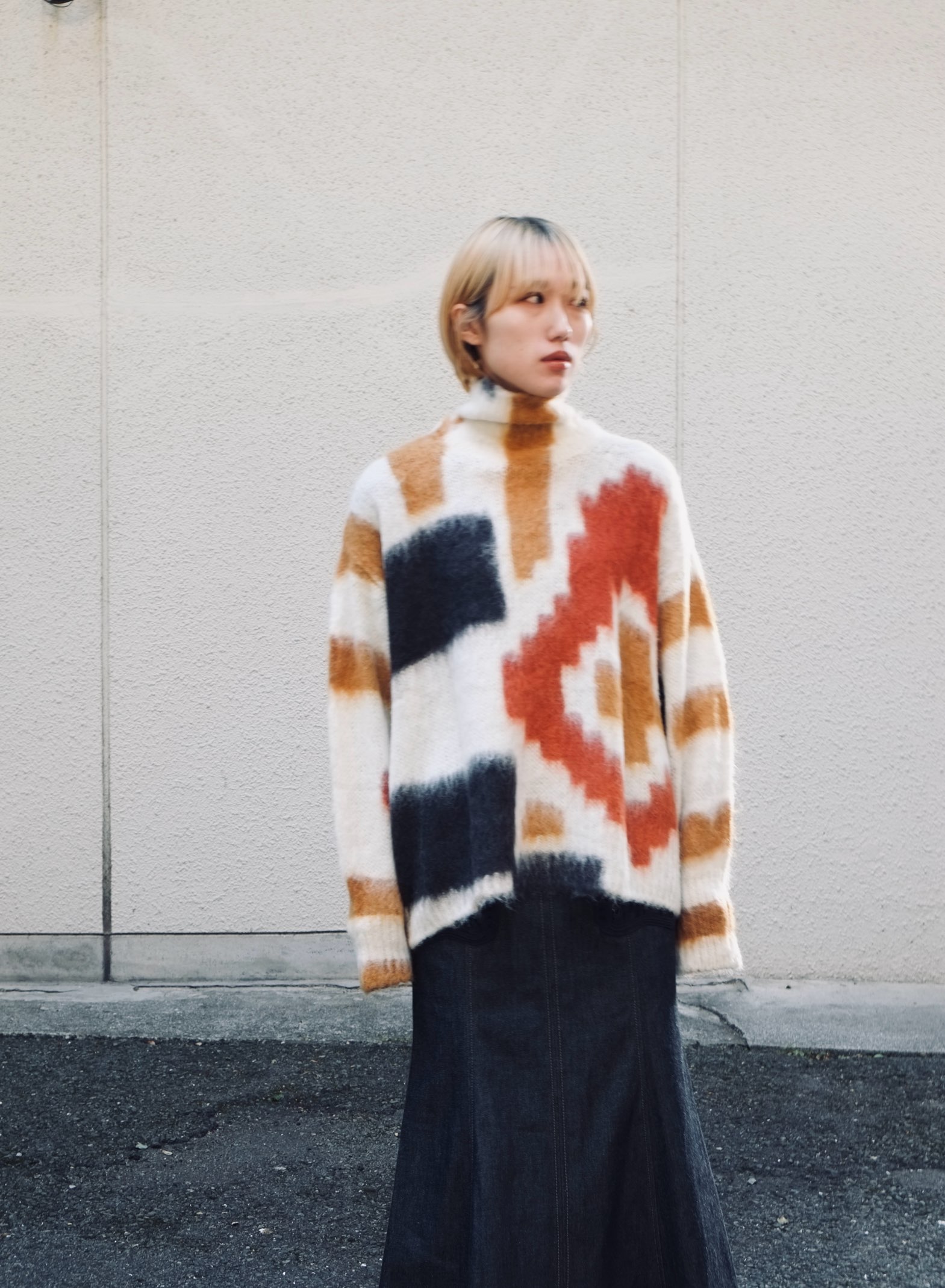 Mame Kurogouchi：Origami Dyed Suri Alpaca Wool Knitted