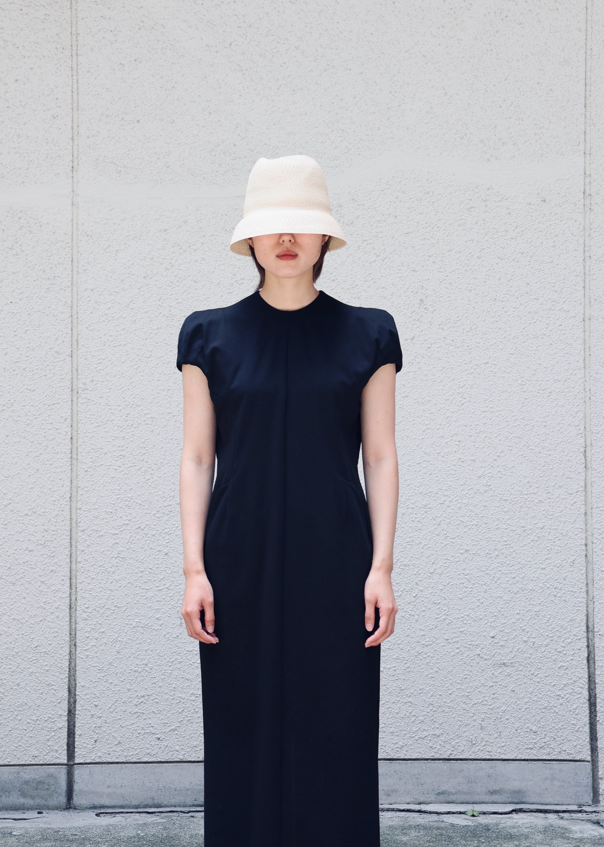 Mame Kurogouchi：Cotton Jersey Puff Sleeve Dress - BLACK