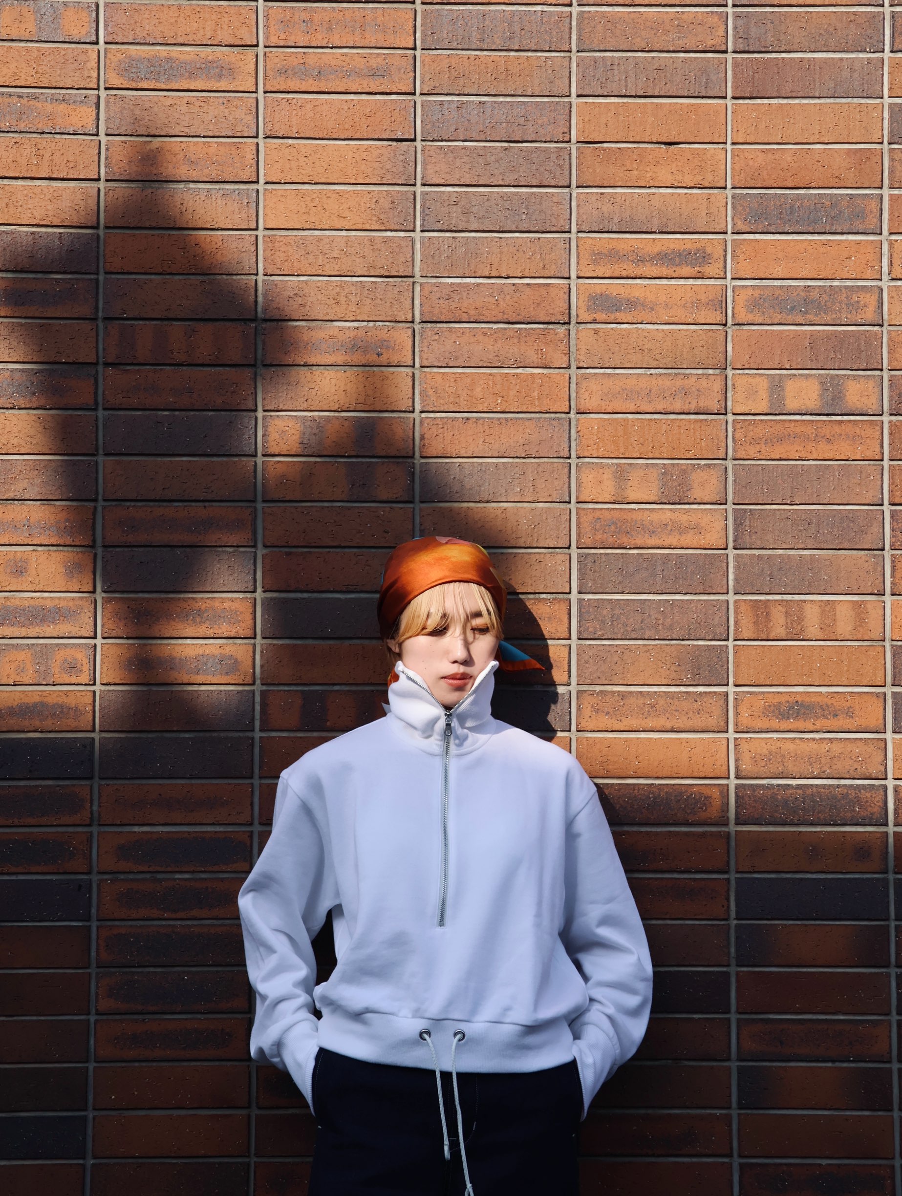JUN MIKAMI:HALF ZIP PULL OVER - WHITE - ORANN ONLINE SHOP JUN MIKAMI:HALF ZIP PULL OVER - WHITE - ORANN ONLINE SHOP