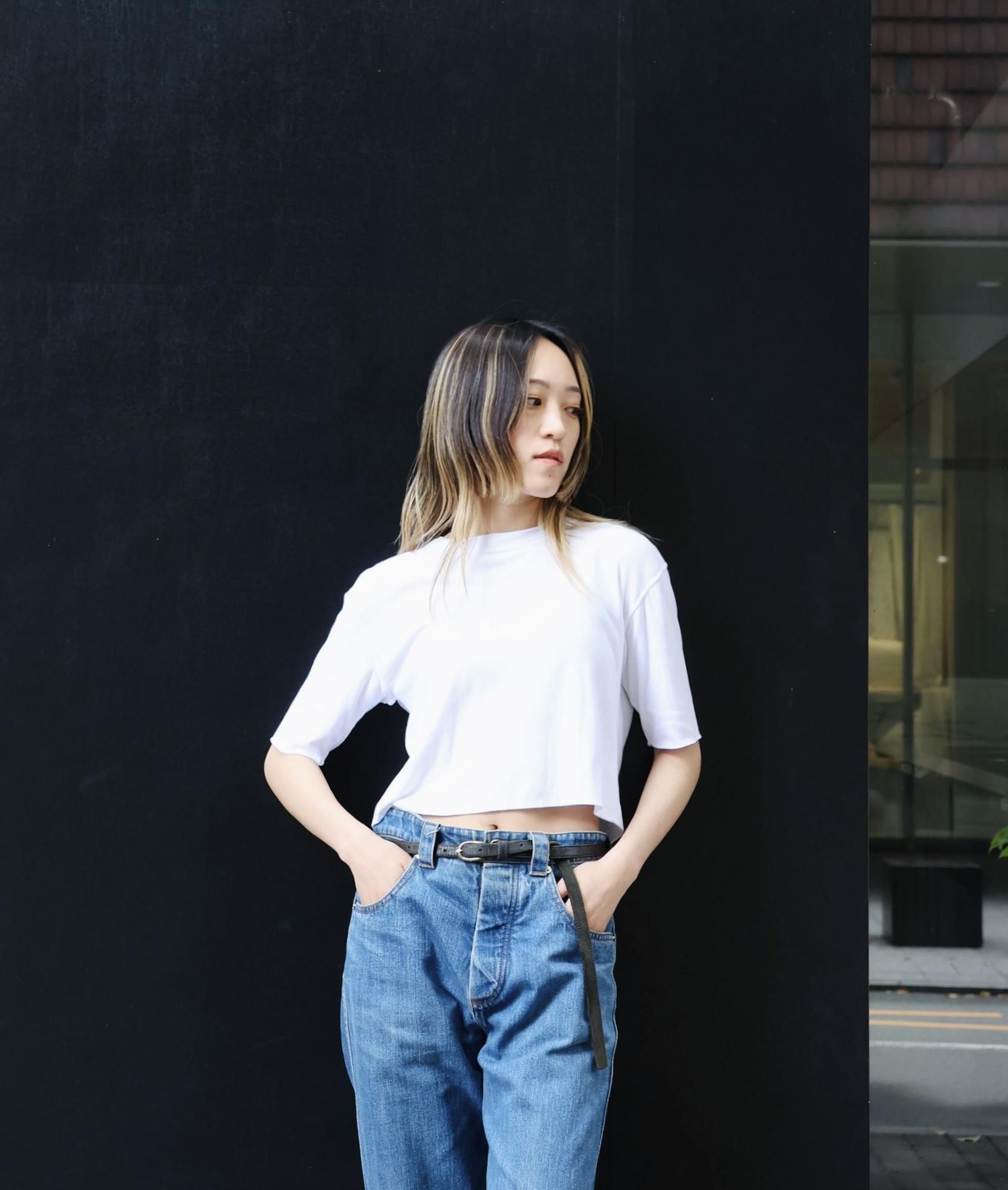 pelleq double layered sleeve T ペレック pelleq / double layered sleeve T (white, leaf, cacao, black