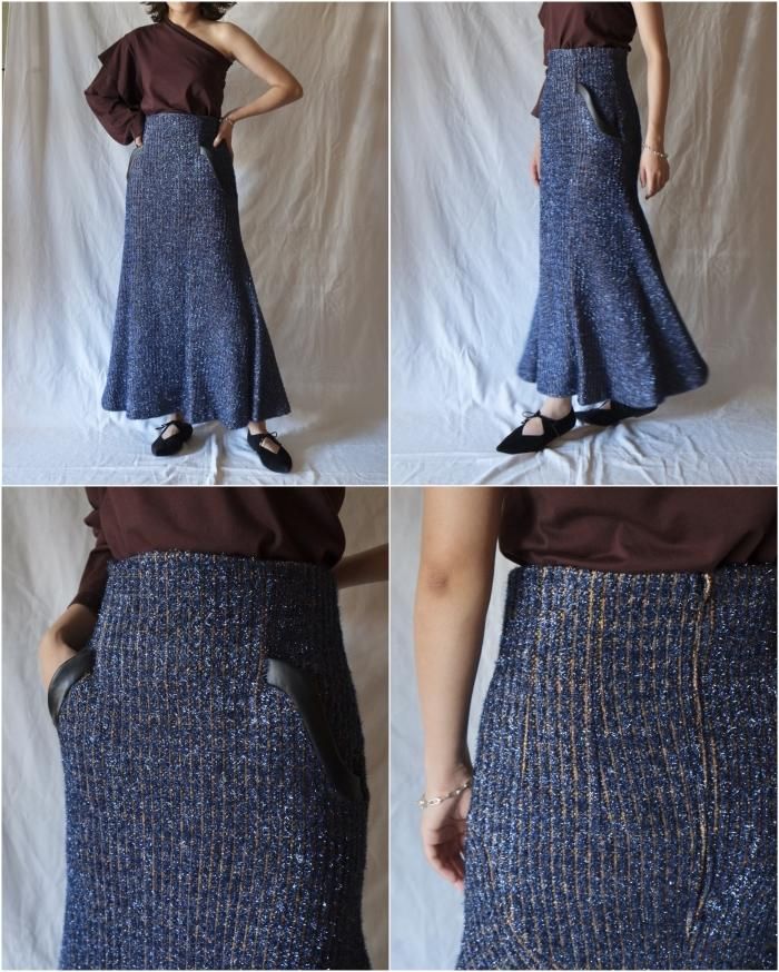 Mame Kurogouchi:Plaid Lame Tweed Long Skirt - ORANN 通販サイト Mame Kurogouchi:Plaid Lame Tweed Long Skirt - ORANN 通販サイト