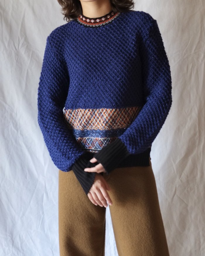 Mame Kurogouchi：Lame Tweed Knit Pullover - ORANN 通販サイト