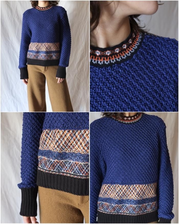 Mame Kurogouchi:Lame Tweed Knit Pullover - ORANN 通販サイト Mame Kurogouchi:Lame Tweed Knit Pullover - ORANN 通販サイト