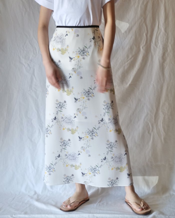 超可爱 Mame Kurogouchi フラワープリントスカート - ロングスカート 