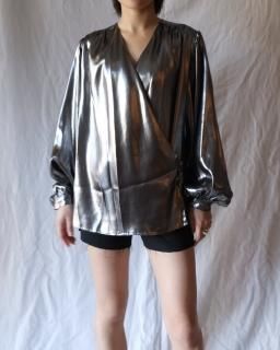 Hillier BartleyWRAP BLOUSE - SILVER