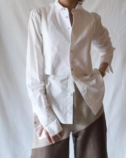 FUMIKA UCHIDAWING-COLLAR WAISTCOATS BIB SHIRT - WHITE