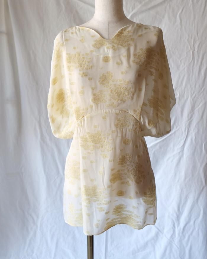 Mame Kurogouchi: Pedicel Jacquard Tops-WHITE - ORANN 通販サイト Mame Kurogouchi: Pedicel Jacquard Tops-WHITE - ORANN 通販サイト