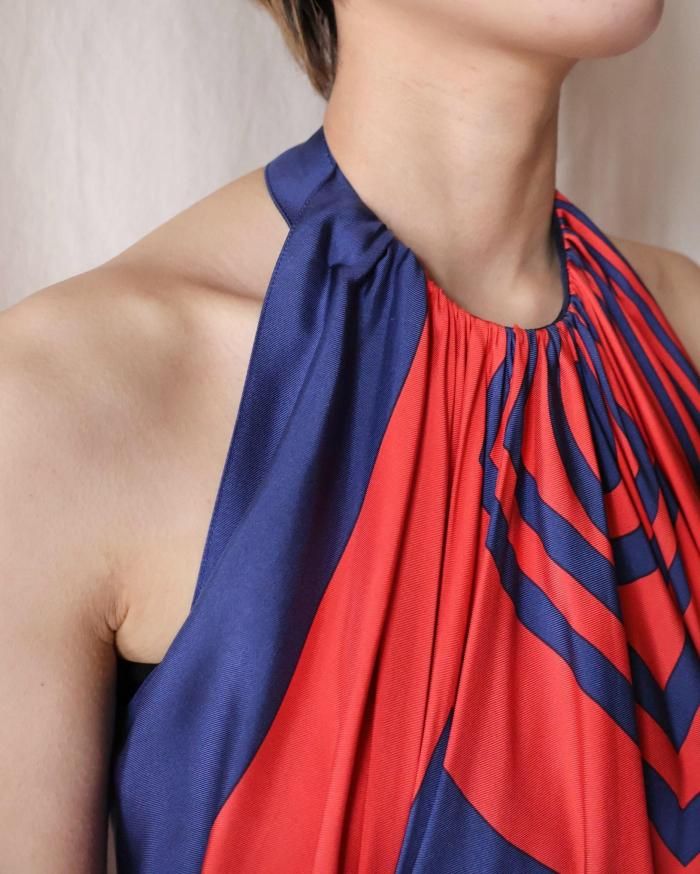FUMIKA UCHIDA： GEOMETRY PRINT HALTER-NECK DRESS - ORANN