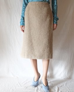 FUMIKA UCHIDAMOHAIR SHAGGY TULIP SKIRT - BEIGE