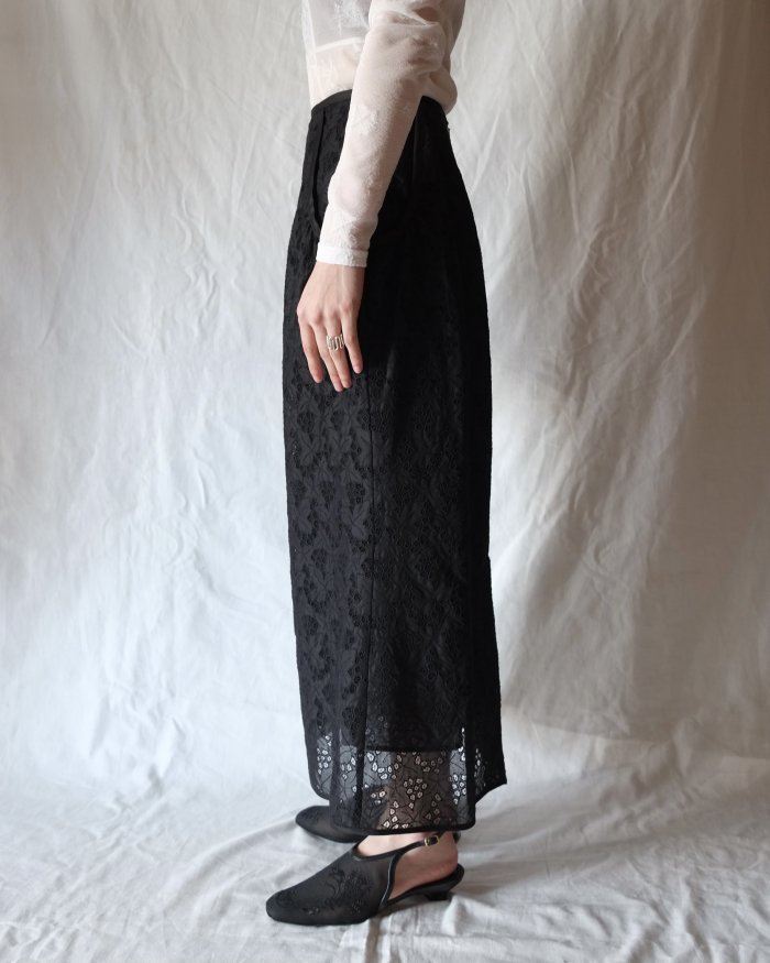 Mame Kurogouchi：Embroidery Lace Cotton Skirt - BLACK - ORANN 通販サイト