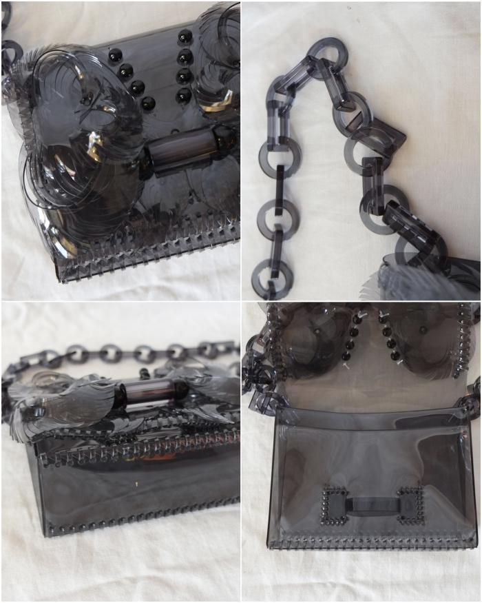 Mame Kurogouchi:Transparent Sculptural Mini Chain Bag - BLACK ...