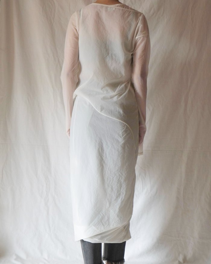 FUMIKA UCHIDA：　Stretch Taffeta/LAYERED DRESS - WHITE - ORANN 通販サイト
