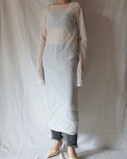 FUMIKA UCHIDA：　Stretch Taffeta/LAYERED DRESS - WHITE