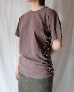 FUMIKA UCHIDAOVERDYED SIDE SHIRRING TEE - PURPLE