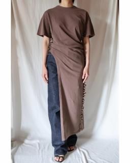 FUMIKA UCHIDAOVERDYED SIDE SHIRRING ASYMMETRY DRESS - PURPLE