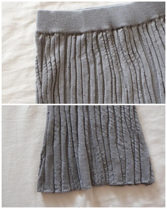 Mame Kurogouchi:Winding Ribbed Knitted Trousres - GREY Mame Kurogouchi:Winding Ribbed Knitted Trousres - GREY